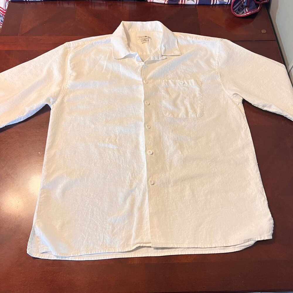 vintage Trust USA White Short‎ Sleeve Button-Up Shirt mens